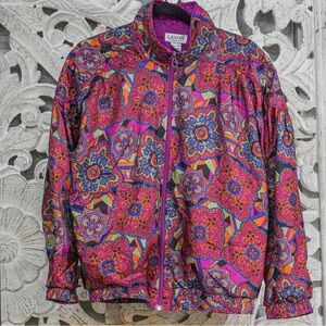 Lavon by Cheerful Corp. Vintage Jacket - Purple, Medium Mandala Paisley Retro